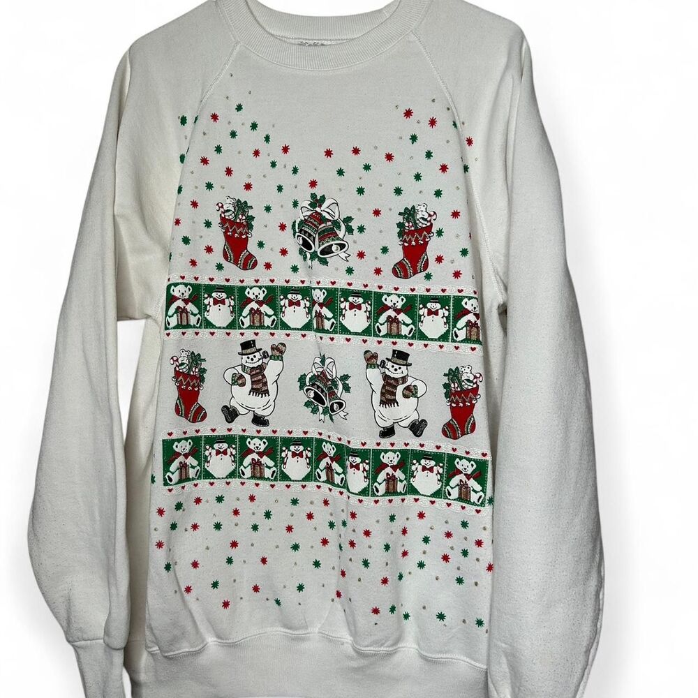 American-vintage Women's White and Cream Sweatshirt